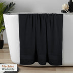 OLIVIA ROCCO Rhodes Towel Black 100% Cotton Hotel Quality Super Absorbent Hand Towels - Joe’s Haven