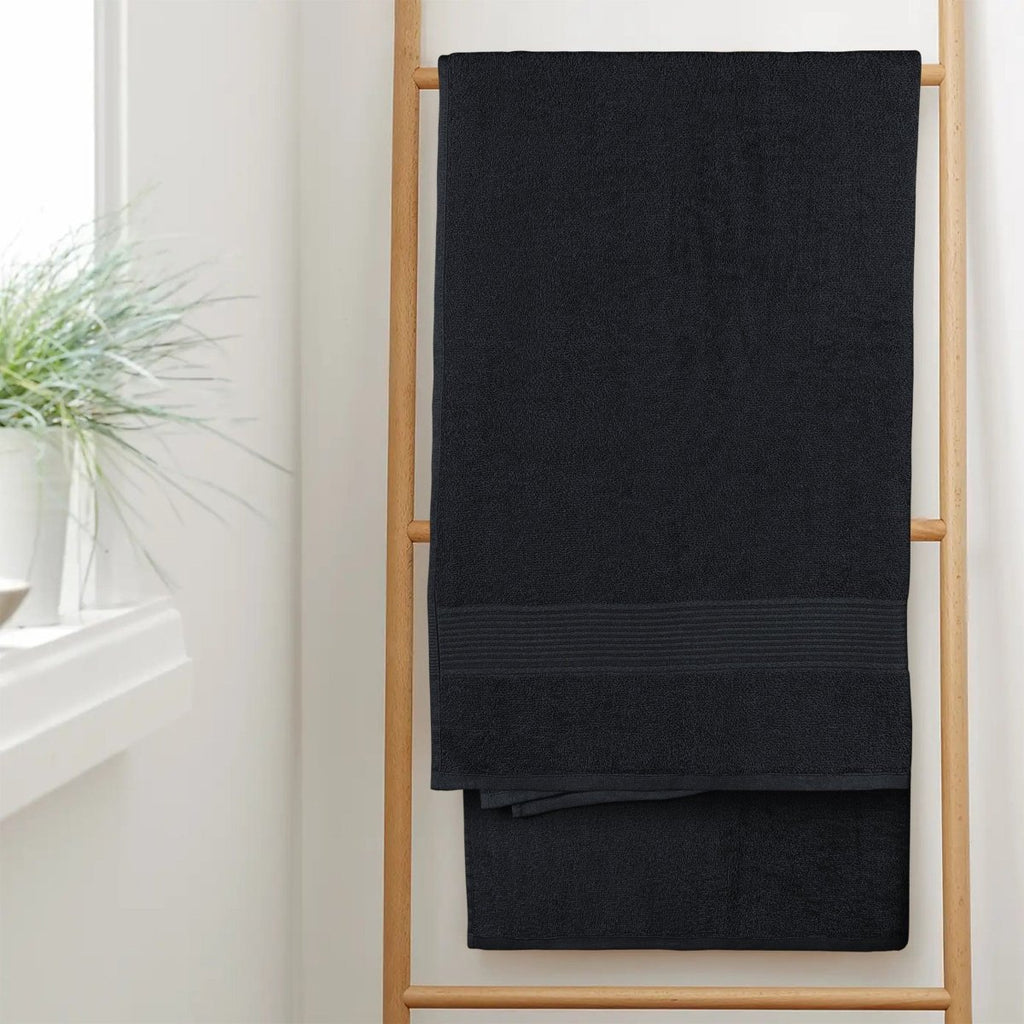OLIVIA ROCCO Rhodes Towel Black 100% Cotton Hotel Quality Super Absorbent Hand Towels - Joe’s Haven