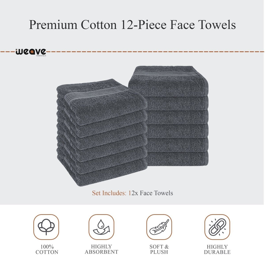 OLIVIA ROCCO Rhodes Towel Grey 100% Cotton Hotel Quality Soft Super Absorbent Hand Bath - Joe’s Haven