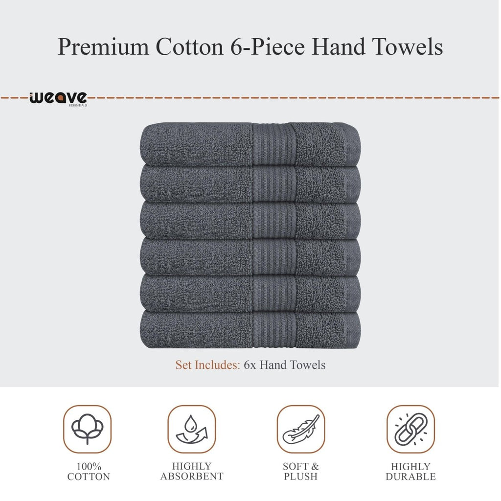 OLIVIA ROCCO Rhodes Towel Grey 100% Cotton Hotel Quality Soft Super Absorbent Hand Bath - Joe’s Haven