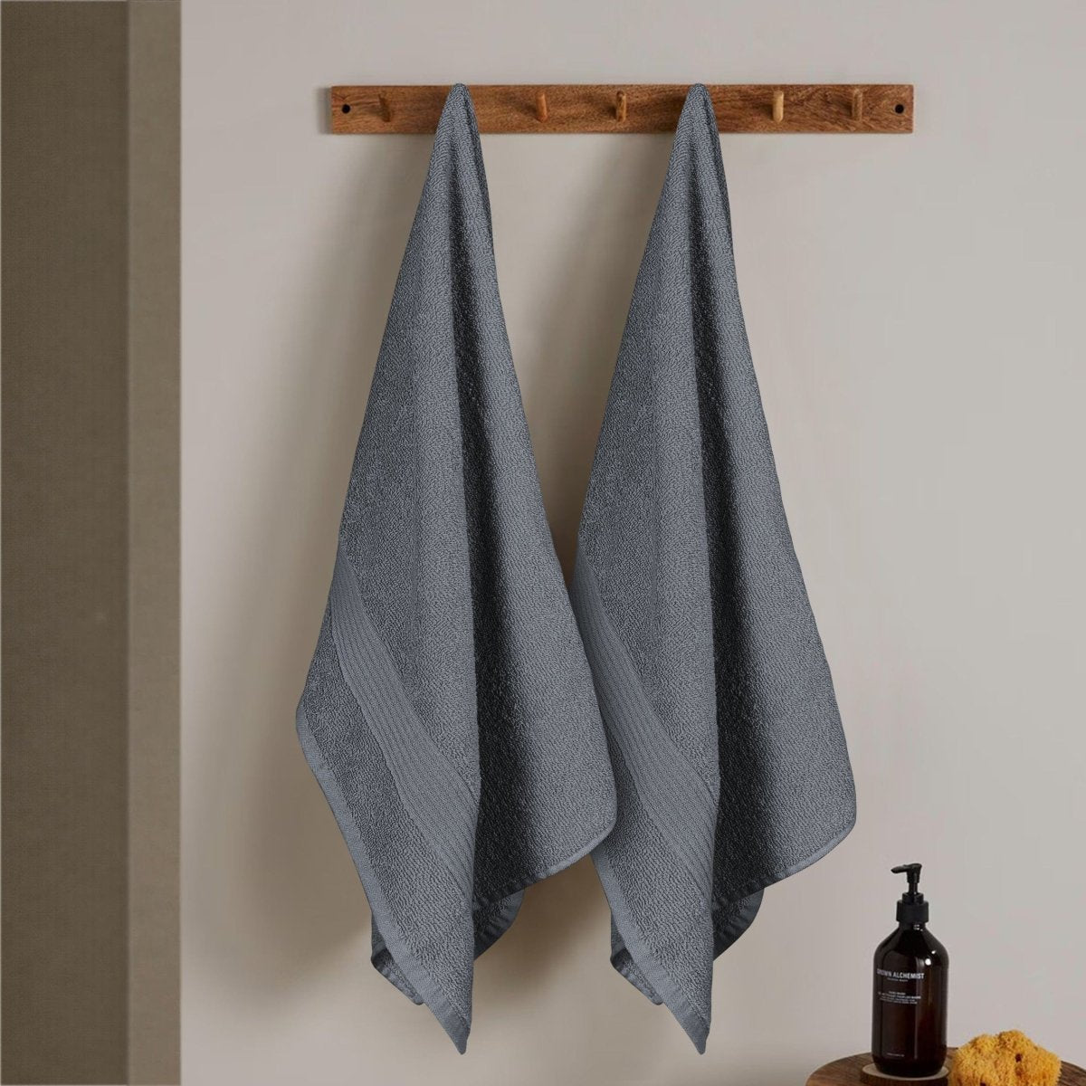 OLIVIA ROCCO Rhodes Towel Grey 100% Cotton Hotel Quality Soft Super Absorbent Hand Bath - Joe’s Haven