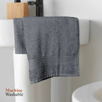 OLIVIA ROCCO Rhodes Towel Grey 100% Cotton Hotel Quality Soft Super Absorbent Hand Bath - Joe’s Haven