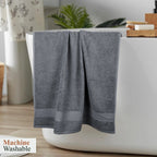 OLIVIA ROCCO Rhodes Towel Grey 100% Cotton Hotel Quality Soft Super Absorbent Hand Bath - Joe’s Haven