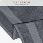OLIVIA ROCCO Rhodes Towel Grey 100% Cotton Hotel Quality Soft Super Absorbent Hand Bath - Joe’s Haven