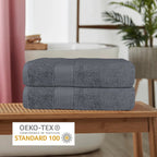 OLIVIA ROCCO Rhodes Towel Grey 100% Cotton Hotel Quality Soft Super Absorbent Hand Bath - Joe’s Haven