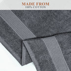 OLIVIA ROCCO Rhodes Towel Grey 100% Cotton Hotel Quality Soft Super Absorbent Hand Bath - Joe’s Haven
