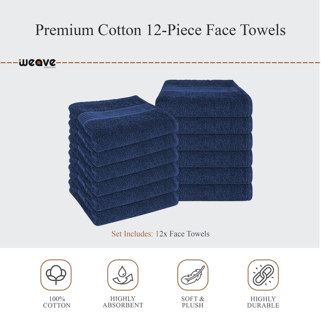 OLIVIA ROCCO Rhodes Towel Royal Blue 100% Cotton Hotel Quality Soft Super Absorbent Hand - Joe’s Haven