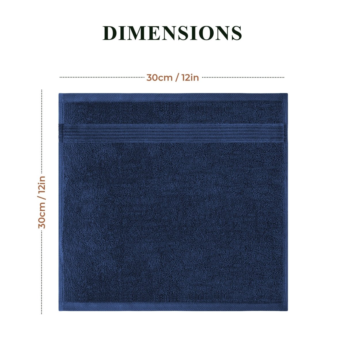 OLIVIA ROCCO Rhodes Towel Royal Blue 100% Cotton Hotel Quality Soft Super Absorbent Hand - Joe’s Haven