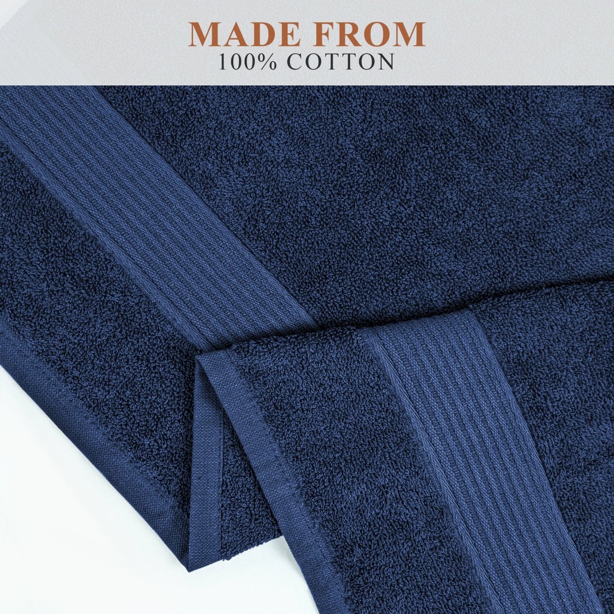 OLIVIA ROCCO Rhodes Towel Royal Blue 100% Cotton Hotel Quality Soft Super Absorbent Hand - Joe’s Haven