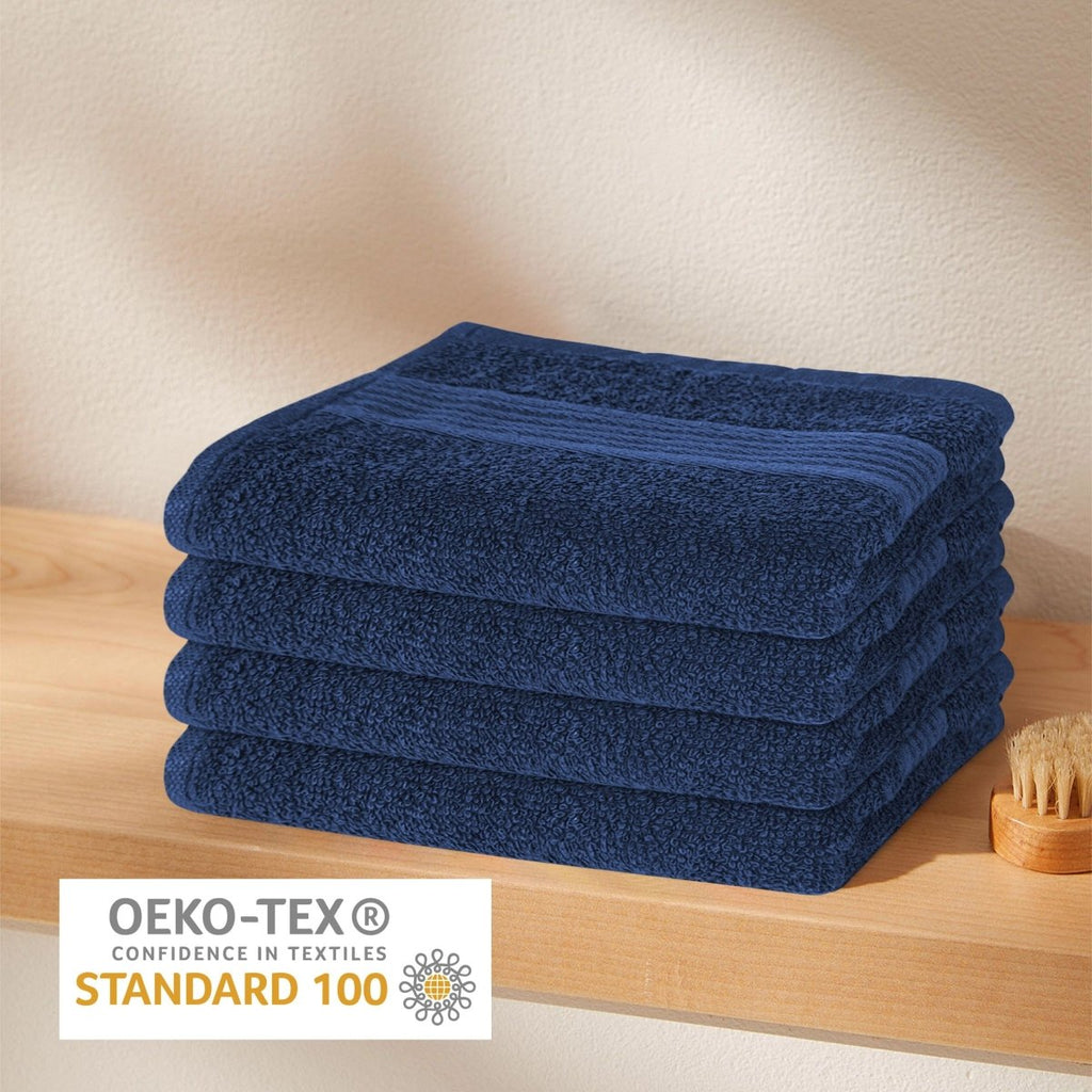 OLIVIA ROCCO Rhodes Towel Royal Blue 100% Cotton Hotel Quality Soft Super Absorbent Hand - Joe’s Haven
