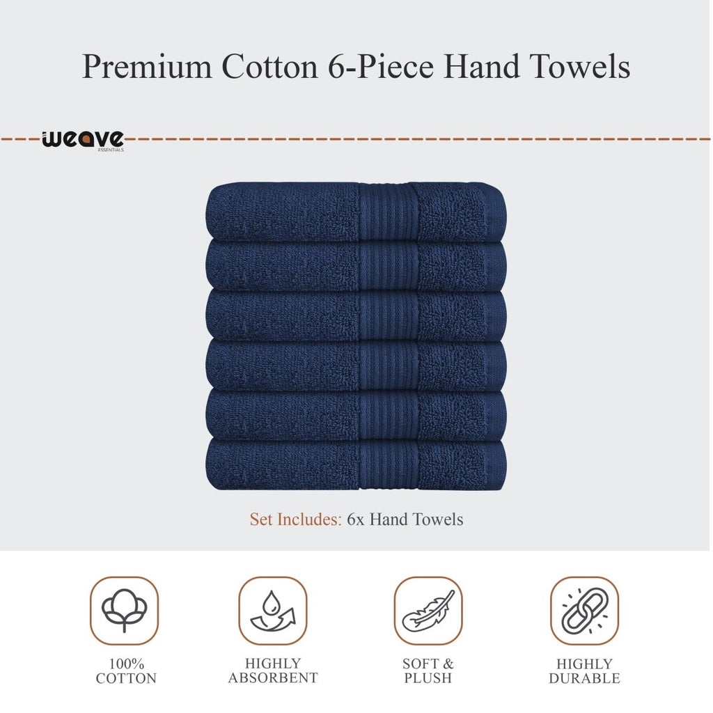 OLIVIA ROCCO Rhodes Towel Royal Blue 100% Cotton Hotel Quality Soft Super Absorbent Hand - Joe’s Haven