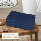 OLIVIA ROCCO Rhodes Towel Royal Blue 100% Cotton Hotel Quality Soft Super Absorbent Hand - Joe’s Haven