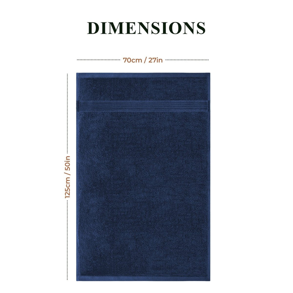 OLIVIA ROCCO Rhodes Towel Royal Blue 100% Cotton Hotel Quality Soft Super Absorbent Hand - Joe’s Haven