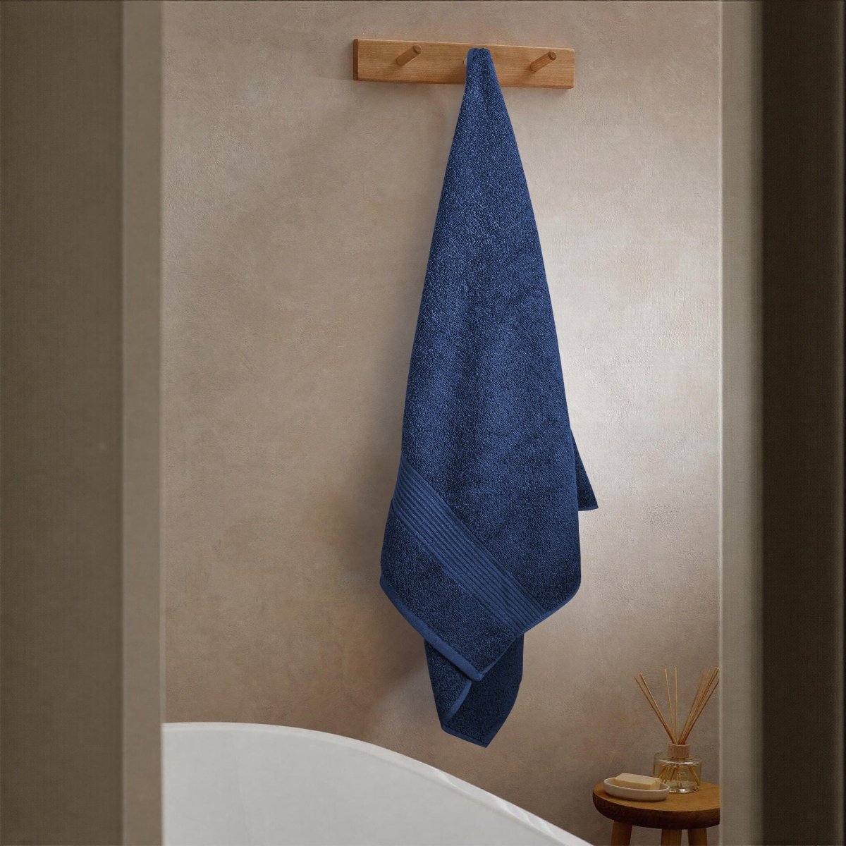 OLIVIA ROCCO Rhodes Towel Royal Blue 100% Cotton Hotel Quality Soft Super Absorbent Hand - Joe’s Haven