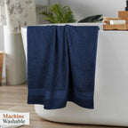 OLIVIA ROCCO Rhodes Towel Royal Blue 100% Cotton Hotel Quality Soft Super Absorbent Hand - Joe’s Haven