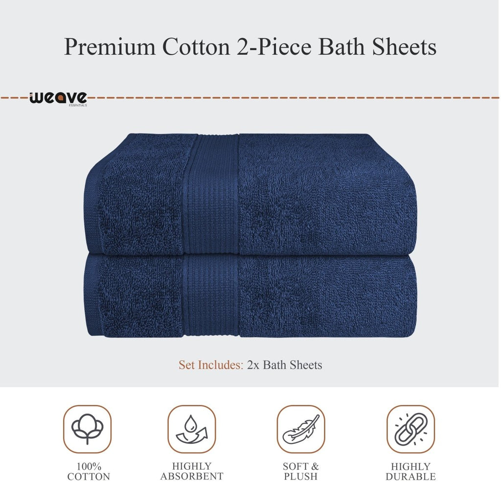OLIVIA ROCCO Rhodes Towel Royal Blue 100% Cotton Hotel Quality Soft Super Absorbent Hand - Joe’s Haven