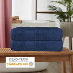 OLIVIA ROCCO Rhodes Towel Royal Blue 100% Cotton Hotel Quality Soft Super Absorbent Hand - Joe’s Haven