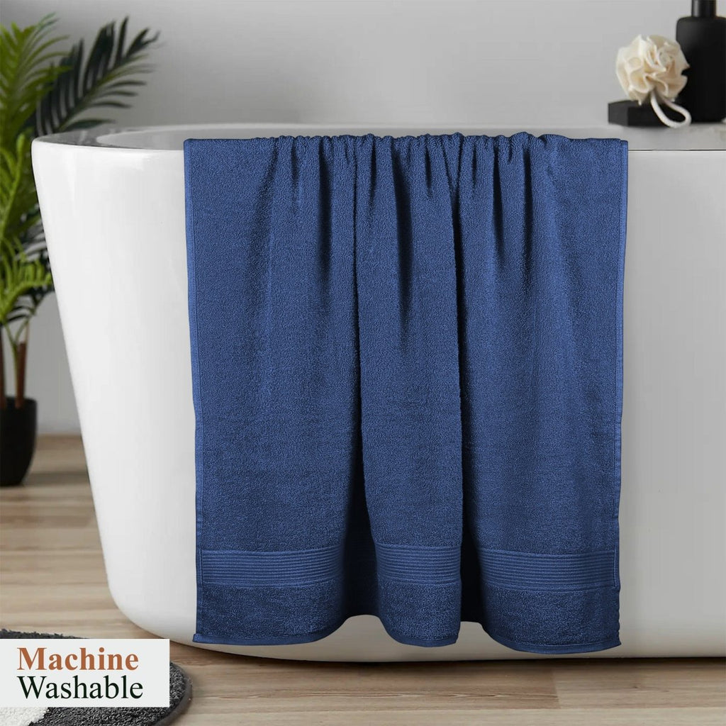 OLIVIA ROCCO Rhodes Towel Royal Blue 100% Cotton Hotel Quality Soft Super Absorbent Hand - Joe’s Haven