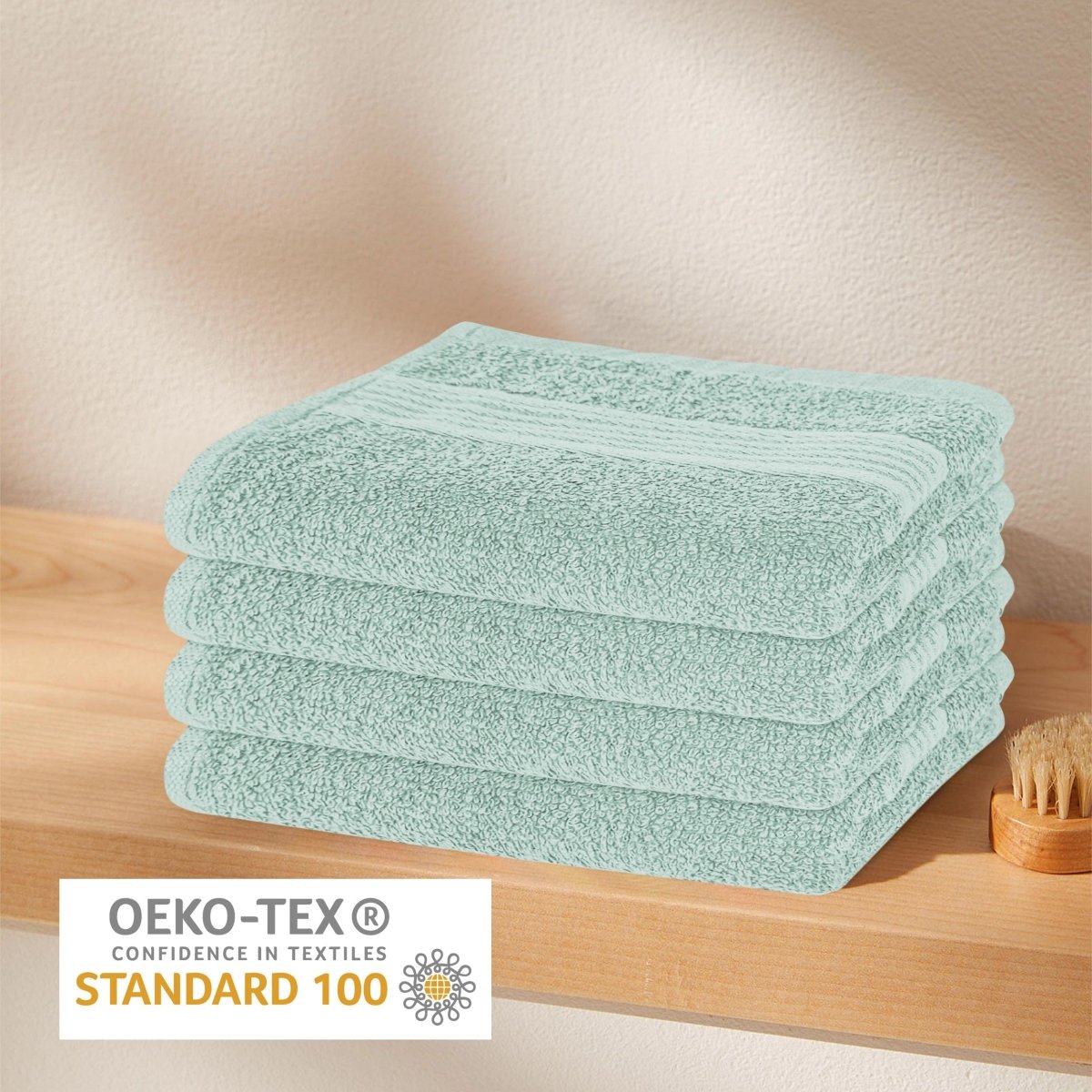 OLIVIA ROCCO Rhodes Towel Seafoam 100% Cotton Hotel Quality Soft Super Absorbent Hand - Joe’s Haven