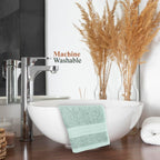 OLIVIA ROCCO Rhodes Towel Seafoam 100% Cotton Hotel Quality Soft Super Absorbent Hand - Joe’s Haven