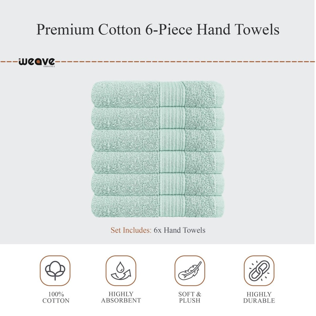 OLIVIA ROCCO Rhodes Towel Seafoam 100% Cotton Hotel Quality Soft Super Absorbent Hand - Joe’s Haven