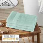 OLIVIA ROCCO Rhodes Towel Seafoam 100% Cotton Hotel Quality Soft Super Absorbent Hand - Joe’s Haven