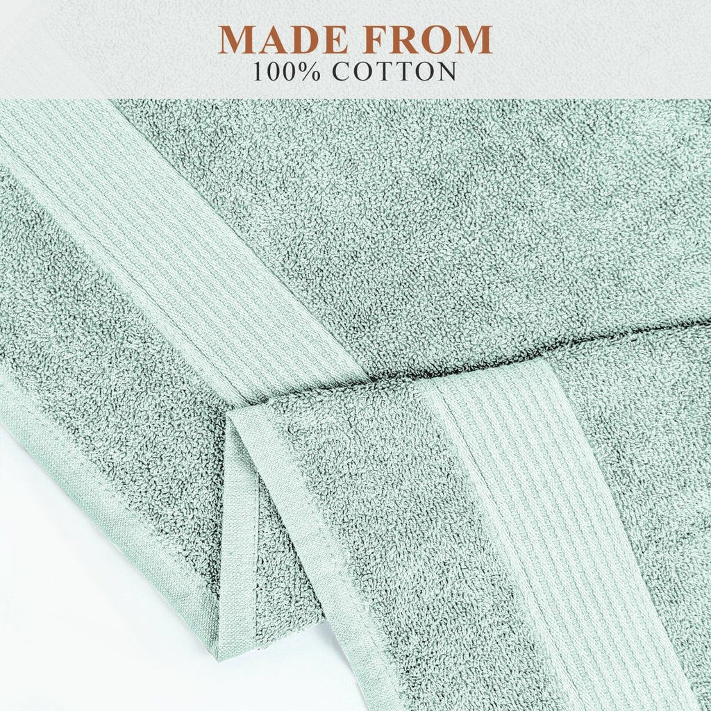OLIVIA ROCCO Rhodes Towel Seafoam 100% Cotton Hotel Quality Soft Super Absorbent Hand - Joe’s Haven