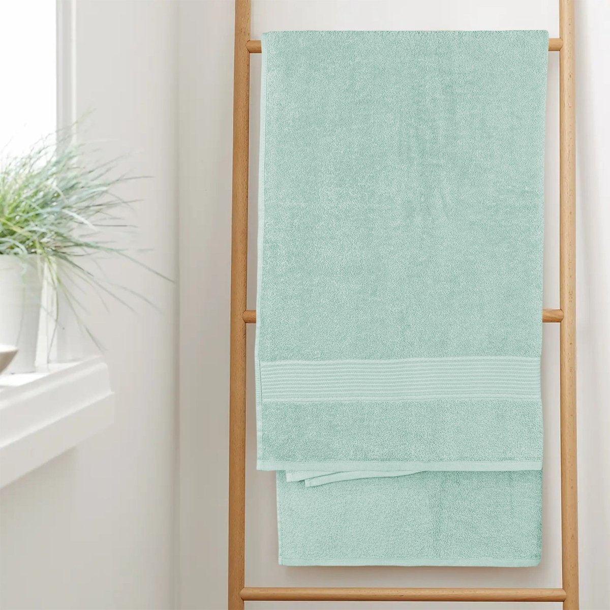OLIVIA ROCCO Rhodes Towel Seafoam 100% Cotton Hotel Quality Soft Super Absorbent Hand - Joe’s Haven