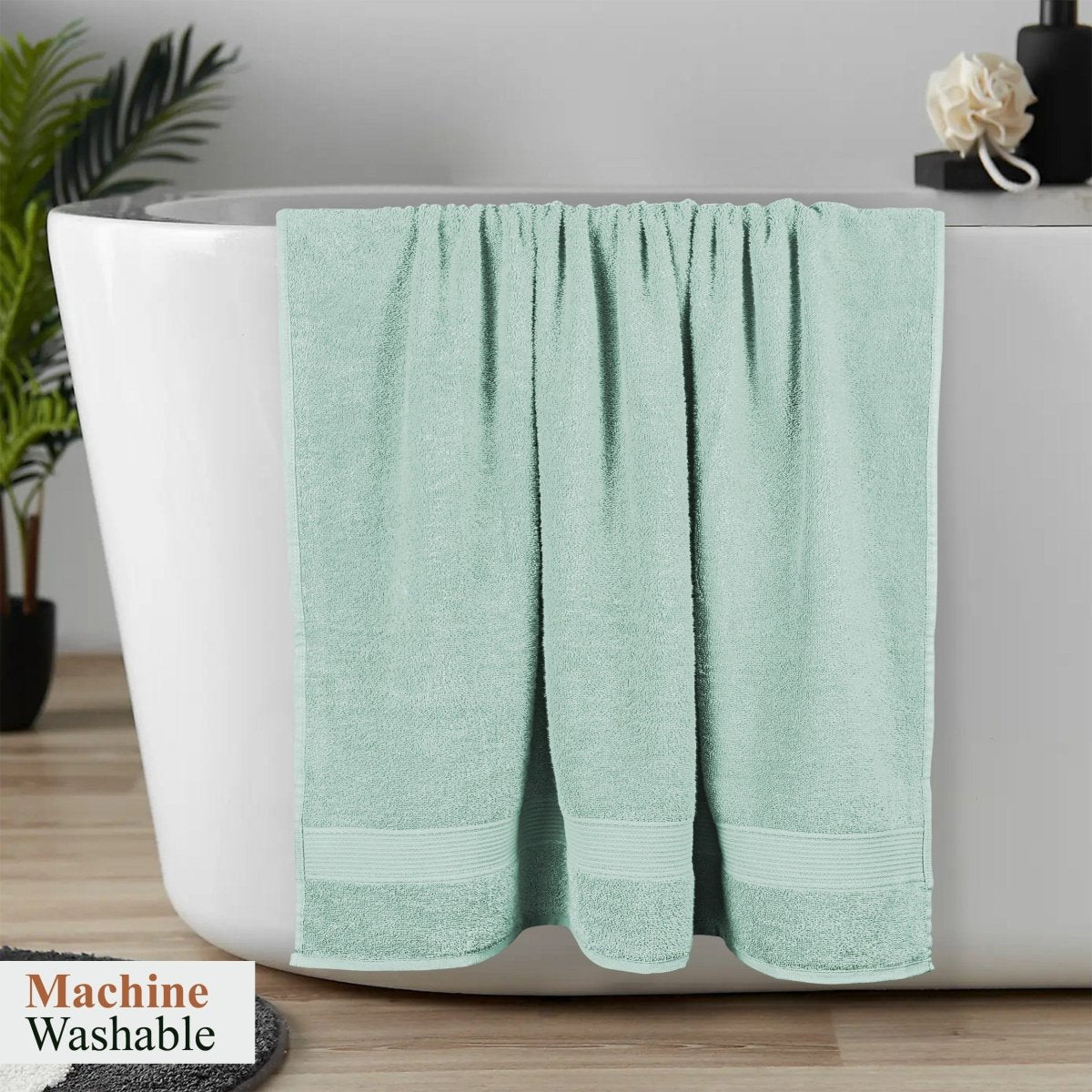 OLIVIA ROCCO Rhodes Towel Seafoam 100% Cotton Hotel Quality Soft Super Absorbent Hand - Joe’s Haven