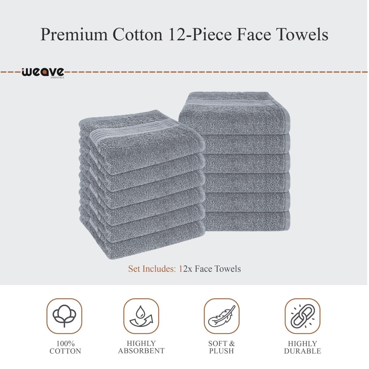 OLIVIA ROCCO Rhodes Towel Silver 100% Cotton Hotel Quality Soft And Ultra Absorbent Hand - Joe’s Haven