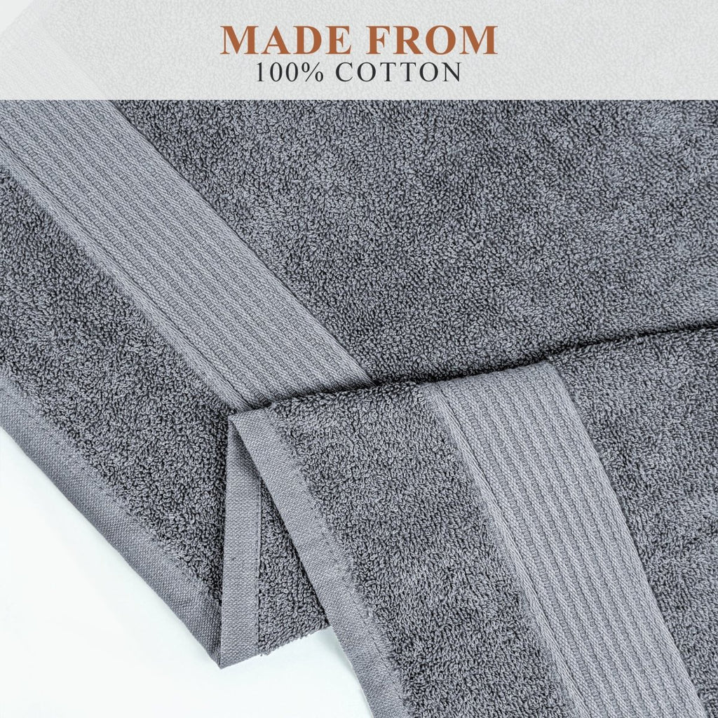 OLIVIA ROCCO Rhodes Towel Silver 100% Cotton Hotel Quality Soft And Ultra Absorbent Hand - Joe’s Haven