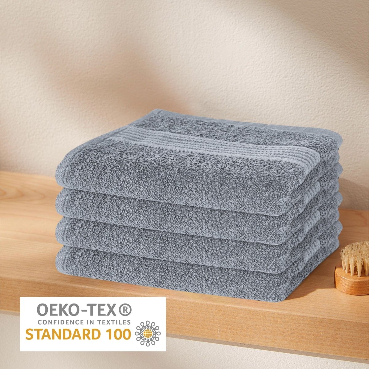 OLIVIA ROCCO Rhodes Towel Silver 100% Cotton Hotel Quality Soft And Ultra Absorbent Hand - Joe’s Haven
