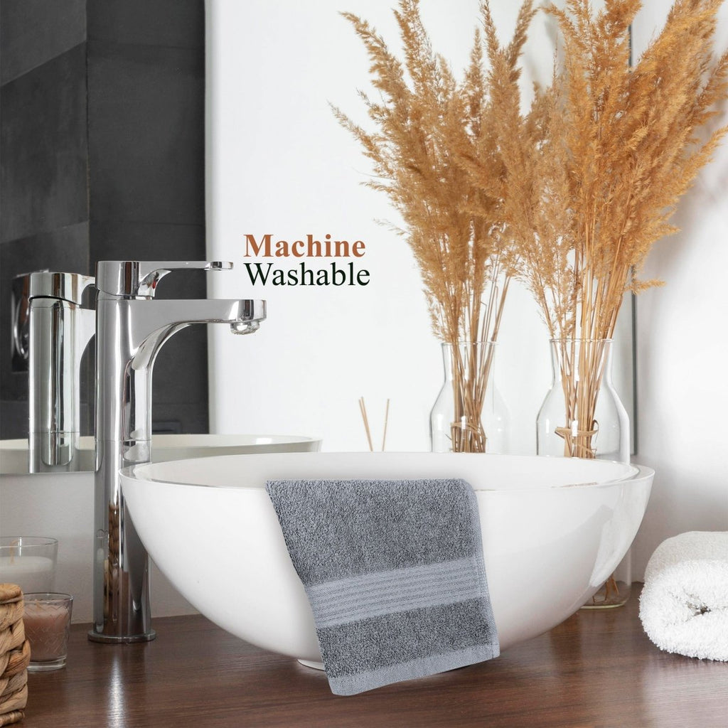 OLIVIA ROCCO Rhodes Towel Silver 100% Cotton Hotel Quality Soft And Ultra Absorbent Hand - Joe’s Haven