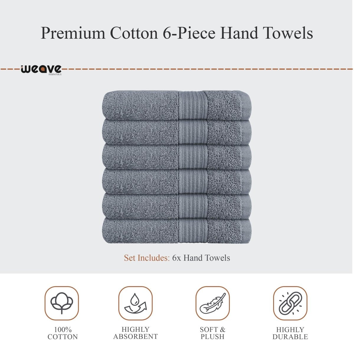 OLIVIA ROCCO Rhodes Towel Silver 100% Cotton Hotel Quality Soft And Ultra Absorbent Hand - Joe’s Haven