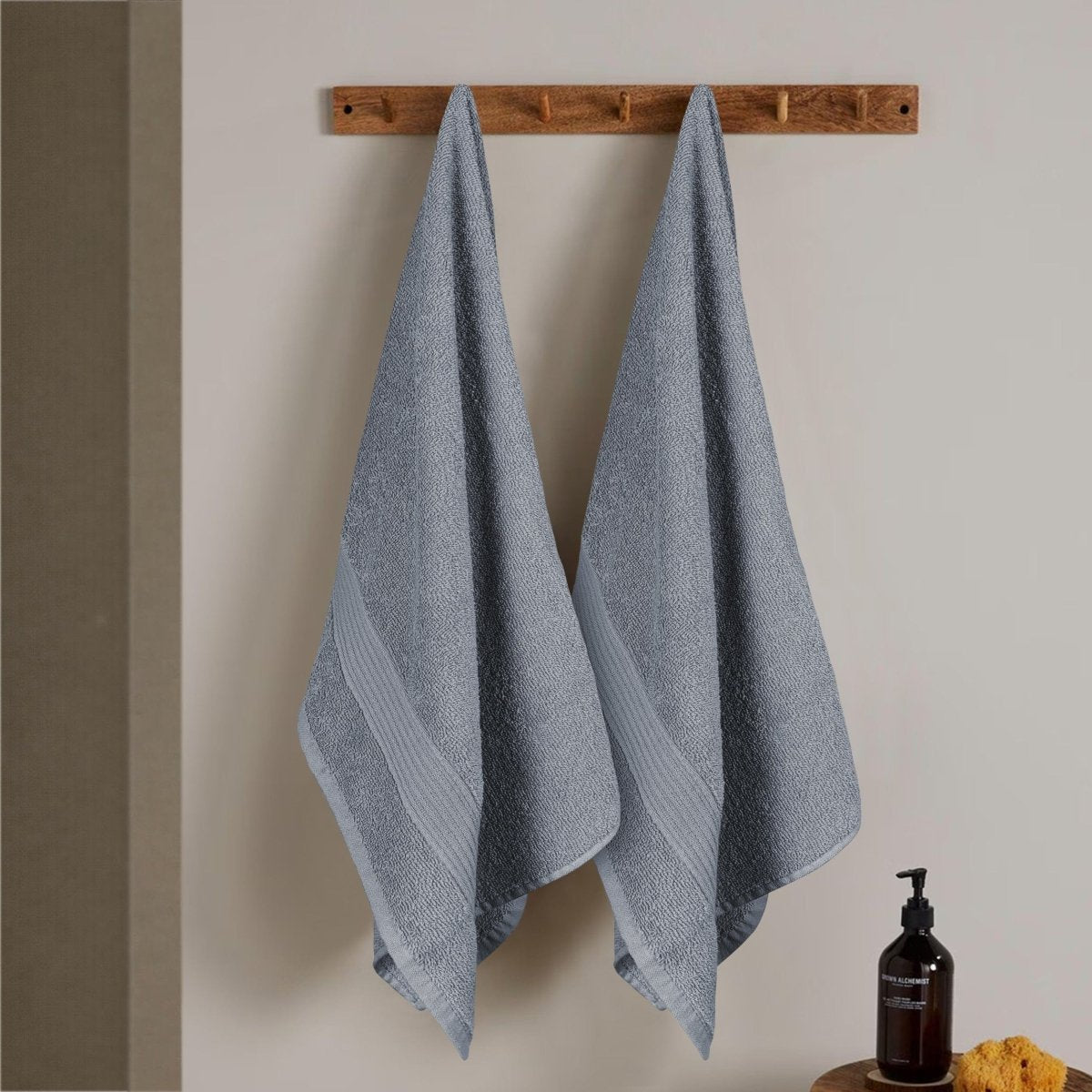OLIVIA ROCCO Rhodes Towel Silver 100% Cotton Hotel Quality Soft And Ultra Absorbent Hand - Joe’s Haven