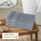 OLIVIA ROCCO Rhodes Towel Silver 100% Cotton Hotel Quality Soft And Ultra Absorbent Hand - Joe’s Haven