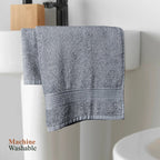 OLIVIA ROCCO Rhodes Towel Silver 100% Cotton Hotel Quality Soft And Ultra Absorbent Hand - Joe’s Haven