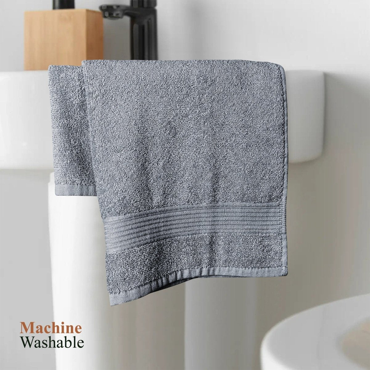 OLIVIA ROCCO Rhodes Towel Silver 100% Cotton Hotel Quality Soft And Ultra Absorbent Hand - Joe’s Haven