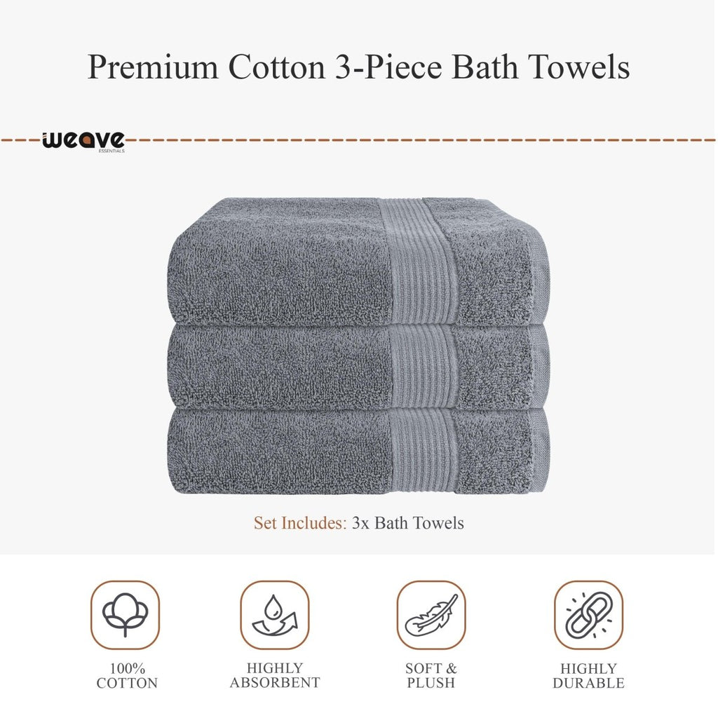 OLIVIA ROCCO Rhodes Towel Silver 100% Cotton Hotel Quality Soft And Ultra Absorbent Hand - Joe’s Haven