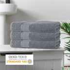 OLIVIA ROCCO Rhodes Towel Silver 100% Cotton Hotel Quality Soft And Ultra Absorbent Hand - Joe’s Haven