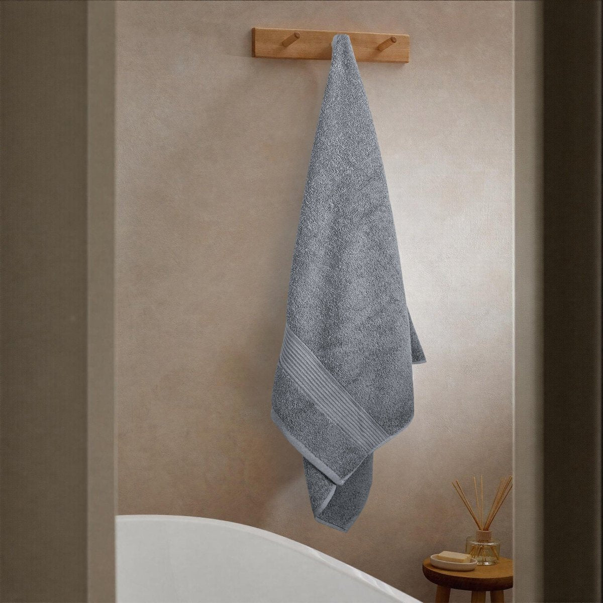 OLIVIA ROCCO Rhodes Towel Silver 100% Cotton Hotel Quality Soft And Ultra Absorbent Hand - Joe’s Haven