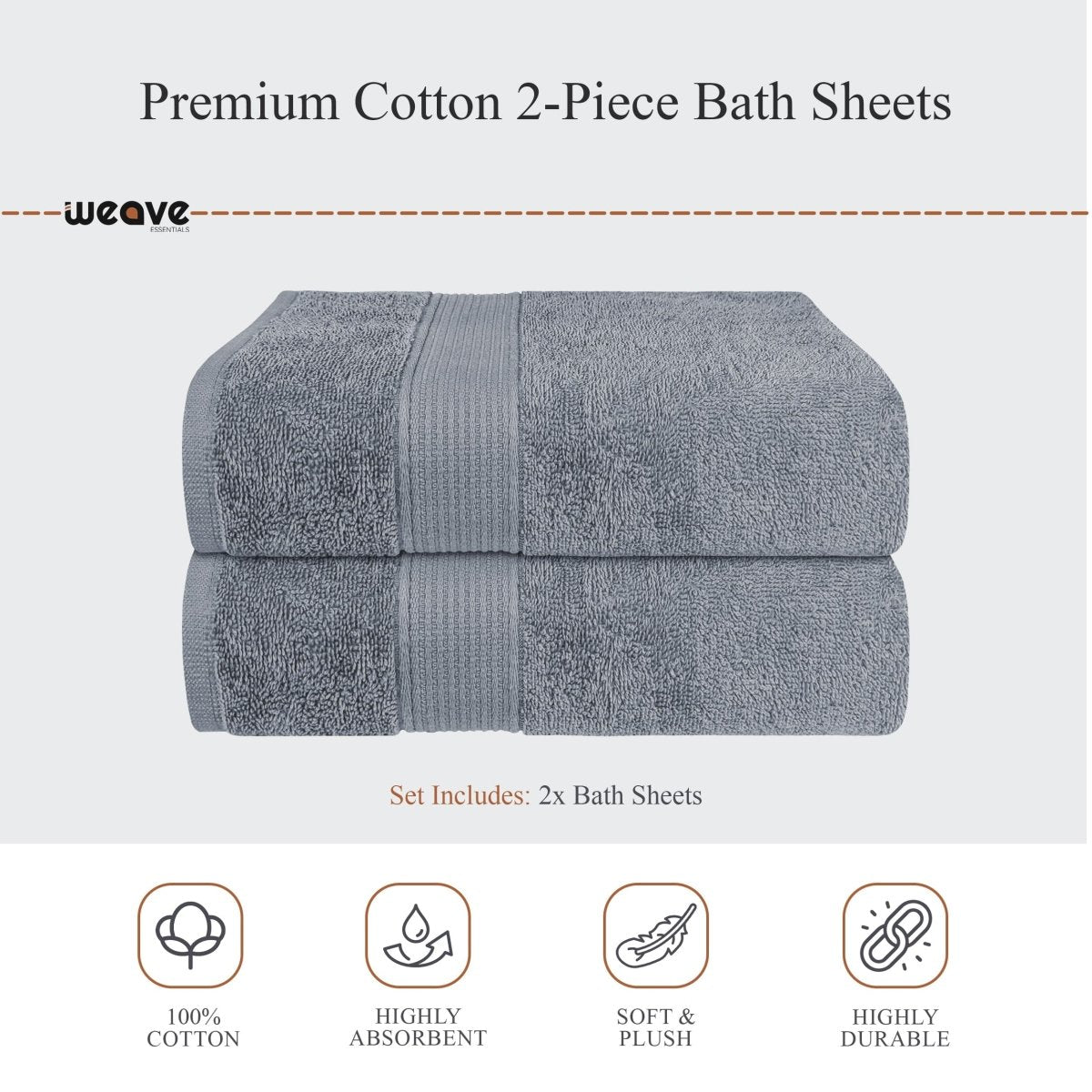 OLIVIA ROCCO Rhodes Towel Silver 100% Cotton Hotel Quality Soft And Ultra Absorbent Hand - Joe’s Haven