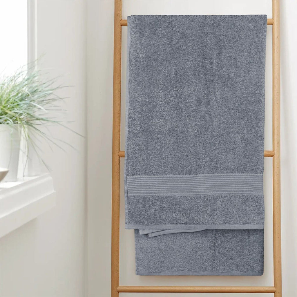 OLIVIA ROCCO Rhodes Towel Silver 100% Cotton Hotel Quality Soft And Ultra Absorbent Hand - Joe’s Haven