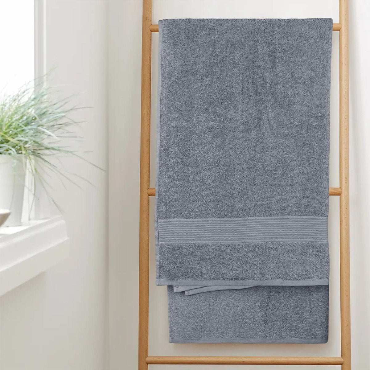 OLIVIA ROCCO Rhodes Towel Silver 100% Cotton Hotel Quality Soft And Ultra Absorbent Hand - Joe’s Haven