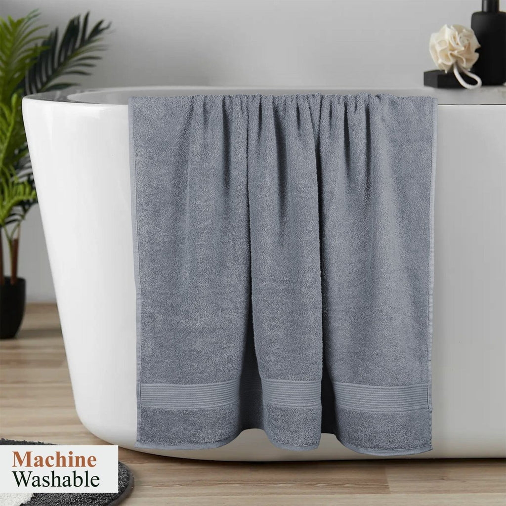 OLIVIA ROCCO Rhodes Towel Silver 100% Cotton Hotel Quality Soft And Ultra Absorbent Hand - Joe’s Haven