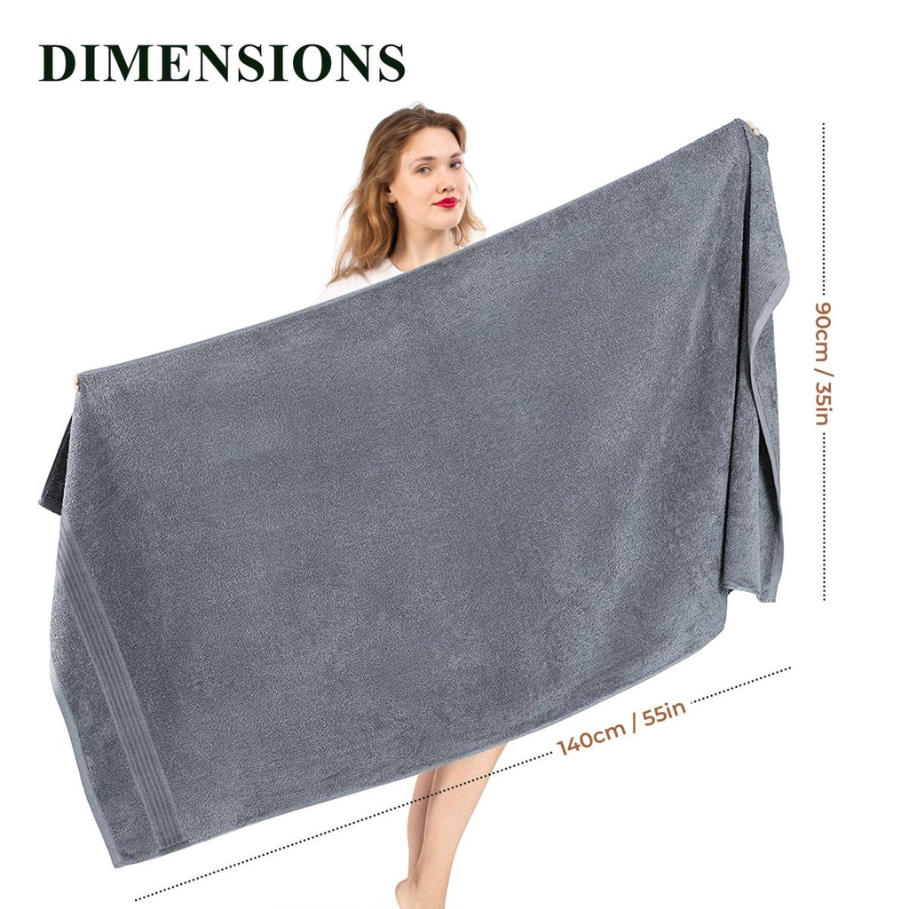 OLIVIA ROCCO Rhodes Towel Silver 100% Cotton Hotel Quality Soft And Ultra Absorbent Hand - Joe’s Haven