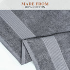 OLIVIA ROCCO Rhodes Towel Silver 100% Cotton Hotel Quality Soft And Ultra Absorbent Hand - Joe’s Haven