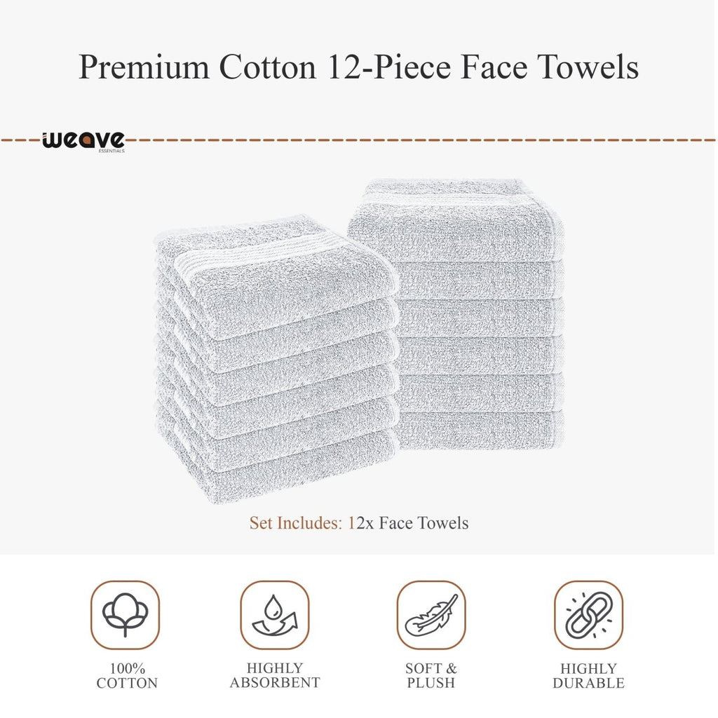OLIVIA ROCCO Rhodes Towel White 100% Cotton Hotel Quality Soft Super Absorbent Hand Bath - Joe’s Haven