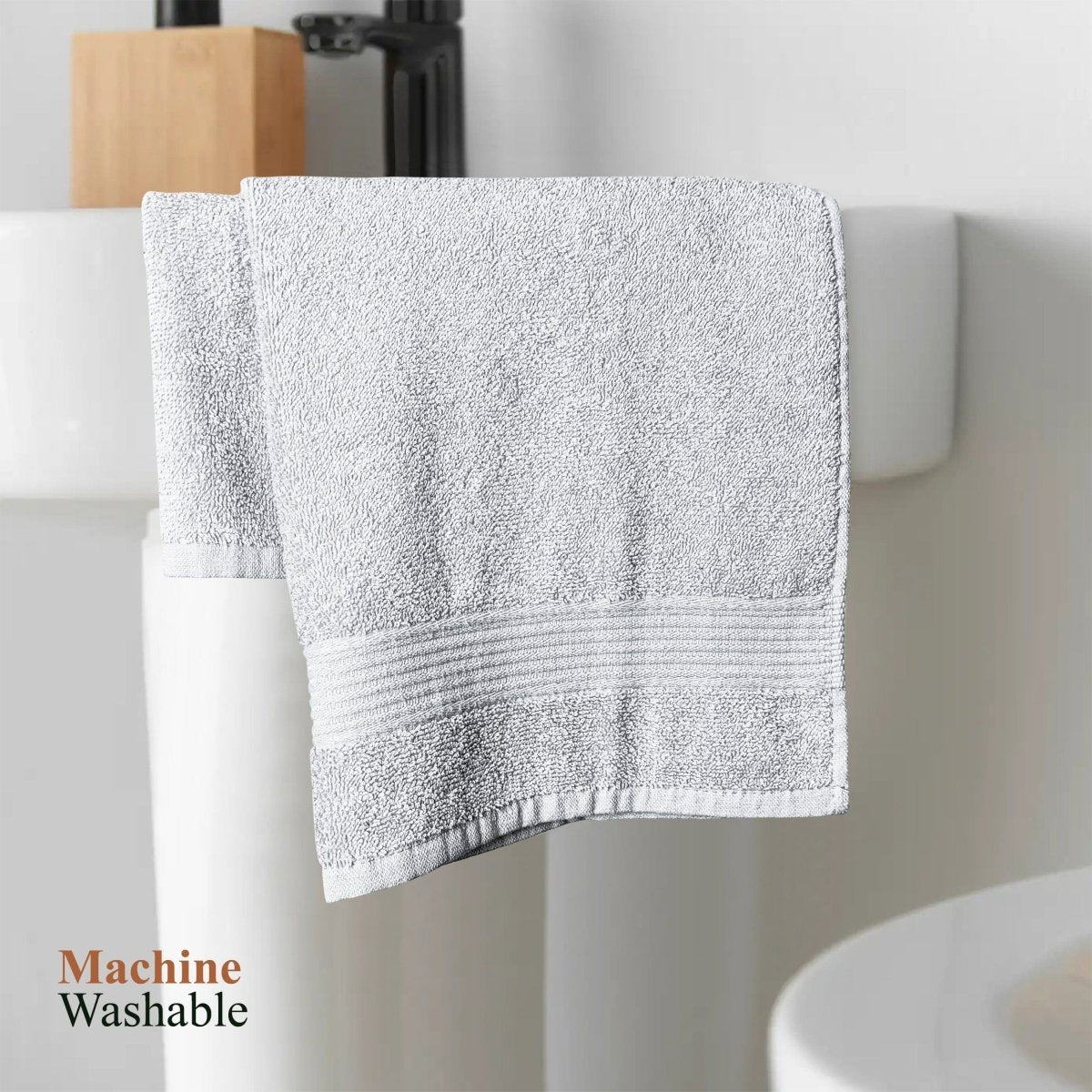 OLIVIA ROCCO Rhodes Towel White 100% Cotton Hotel Quality Soft Super Absorbent Hand Bath - Joe’s Haven