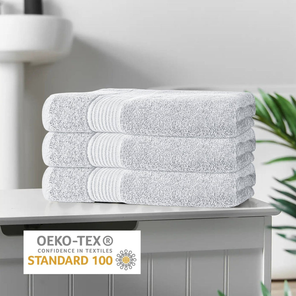 OLIVIA ROCCO Rhodes Towel White 100% Cotton Hotel Quality Soft Super Absorbent Hand Bath - Joe’s Haven